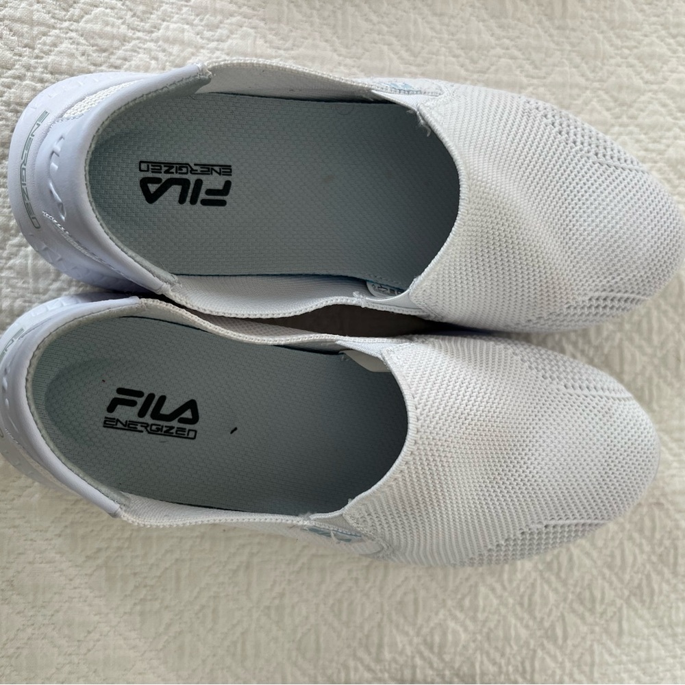 Fila White Slip-On Sneakers